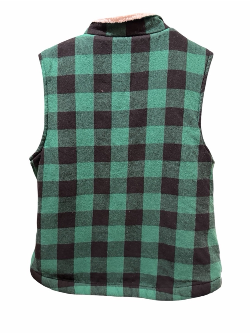 Risen Los Angeles Plaid Sherpa-Lined Vest in Green and Black - Picture 6 of 6
